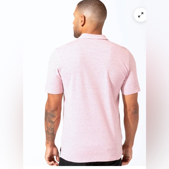 Threads 4 Thought STRIPE TRIBLEND JERSEY POLO Size XS NEW - Picture 4 of 5